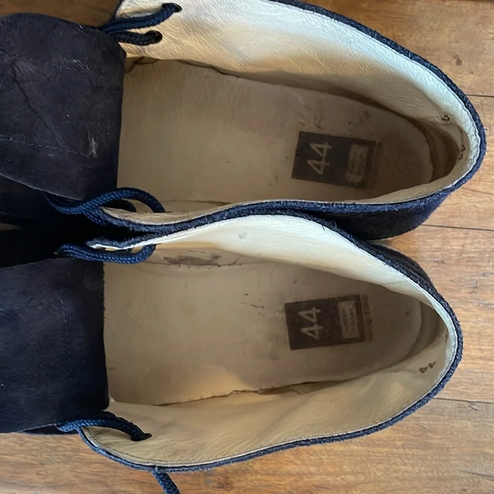 Green Coast Made in Spain Men's Chukka Boot Navy Blue Suede Lace Up Size 10.5/44